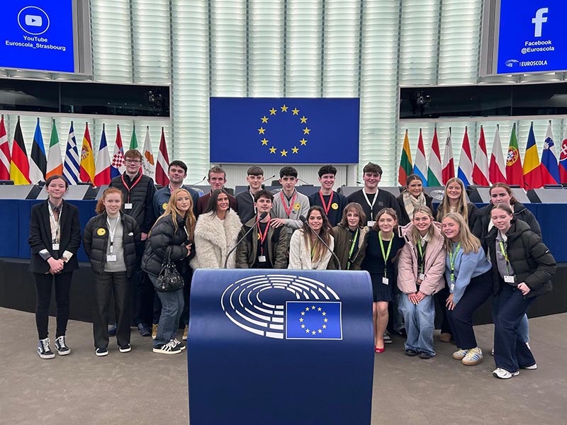 Winners of the Graduate.ie competition in the European Parliament in Strasbourg